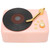 Bluetooth Speaker Stereo USB Charging Retro Turntable Design Portable Mini Wireless Speaker for Home Party TravelPink