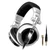 SENICC Headset HeadMounted Hifi Rotating Foldable Studio Monitor Headphones for VR Room Recording Gaming(Silver )