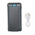 Portable Solar Phone Charger 20000mAh Solar Power Bank with Compass and LED Flashlight for Outdoor Black Blue