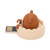 Cartoon USB Flash Drive Brown Bear Cartoon USB2.0 Support Hot Swap Shock Resistant Plug and Play Memory Thumb Stick(Brown Bear  Buckle Ring 128GB)