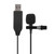 USB Plug Mini Collar Clip Capacitor Microphone for Computer Recording Live Broadcast
