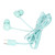 Type C Earphones Phone Earphones Noise Reduction Volume Control Phone Earbuds for Huawei Blue Green