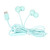 Type C Earphones Phone Earphones Noise Reduction Volume Control Phone Earbuds for Huawei Blue Green