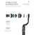 L08 Gimbal Stabilizer Selfie Stick Tripod BT4.0 Wireless Aluminum Alloy Foldable Selfie Stick Tripod for Smartphone Black