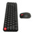 Wireless Keyboard Mouse Combo Mini Portable Retro Silent 2.4G Wireless 68 Keys Office Keyboard Mouse Set Black