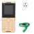 M3 1.44in 2G Large Button Cell Phone with Lanyard Dual SIM Card for Seniors 100‑240VGold UK Plug