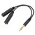 Gold Plated Heads Pure Copper Strips Shield 6.35mm Male to 6.35mm Female One in Two Audio Adapter Cable