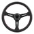 350mm/14in Universal Aluminum Frame Black Perforated Leather Car Steering Wheel W/ Horn (Red)