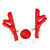 Car Reindeer Antlers Nose Set Cute Funny Reindeer Car Set with Bells for Christmas Car Decoration Red