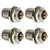 4 Pcs M12 Aviation 6 Core Plug 6 Pins Female Panel Electronic Plug Socket Connector for Sensors Actuators