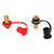 1 Pair 3/8 Inch Stud Black Red Car Battery Charger Post Brass Remote Battery Terminal for Trucks Boats ATVs