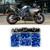 177pcs Motorcycle Screws Fairing Bolt Kit Universal M5 M6 Fit for Yamaha SportbikesBlue