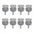 8PCS Hard Top Quick Removal Fastener Thumb Screw Steel Billet Aluminum M8 1.25 Thread Integrated D Ring for Bronco 2dr 4dr Silver