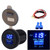 USB Ports Car Charger Voltage Display Voltmeter Vehicle Power IP66 Waterproof 2.1ABlue DC12-24V