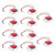 10pcs 12V Clearance Marker Light 6LED Red Round Shape Chrome Bezel Waterproof for Truck SUV Boat