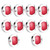 10pcs 12V Clearance Marker Light 6LED Red Round Shape Chrome Bezel Waterproof for Truck SUV Boat