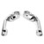 Pair of Left Right Motorcycle Long Footrest Bracket Foot Rest Mount Fit for FLHTCU Silver