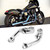 Pair of Left Right Motorcycle Long Footrest Bracket Foot Rest Mount Fit for FLHTCU Silver