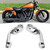 Pair of Left Right Motorcycle Long Footrest Bracket Foot Rest Mount Fit for FLHTCU Silver