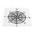 Car Campass Sticker Waterproof Cuttable PVC 20x20cm for Universal Auto DecorationBlack
