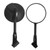Motorcycle Rearview Mirror Round Carbon Fiber Style 360 Degrees Rotatable Universal for 8MM/10MM BaseBlack