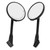 Motorcycle Rearview Mirror Round Carbon Fiber Style 360 Degrees Rotatable Universal for 8MM/10MM BaseBlack