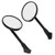 Motorcycle Rearview Mirror Round Carbon Fiber Style 360 Degrees Rotatable Universal for 8MM/10MM BaseBlack