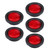 5Pcs 2.5inch 4LED Round Marker Light Front Rear Side Lights Lamp for Trailer Truck SUV Red