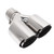 Dual Outlet Exhaust Tip 63mm ID 89mm OD Y Shaped 304 Stainless Steel Mirror Polishing Universal for Car
