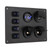 Waterproof 4 Gang Rocker Switch Panel Dual USB Port Voltage Display 12V Socket for Car Boat RVs