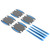 4pcs Car Reflective Sticker Exterior Door Bowl Handle Warning Tape Strips for Driving SafetyBlue