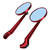 Retro Rear View Mirror CNC Aluminum Alloy Universal for Motorcycle 8mm 10mm Mounting SizeRed