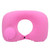 U shape Pillow Press Inflatable Soft Head Rest Cushion Cervical Protection for Car Office Aircraft(Pink )
