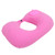 U shape Pillow Press Inflatable Soft Head Rest Cushion Cervical Protection for Car Office Aircraft(Pink )