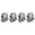 4PCS/Set Tire Valve Cap Skull Shape with Rubber Ring for Cars Bicycles SUVs Trucks MotorcyclesSilver