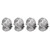 4PCS/Set Tire Valve Cap Skull Shape with Rubber Ring for Cars Bicycles SUVs Trucks MotorcyclesSilver