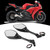 Motorcycle Turn Signal Indicator Side Mirrors LED Lights Rearview Mirror Black 10mm 0.4in Thread