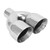 Dual Exhaust Tips 63mm/2.48in Inlet 101mm/4.0in Outlet Stainless Steel Weld On Tail Pipe Silver Universal