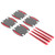 4pcs Car Reflective Sticker Exterior Door Bowl Handle Warning Tape Strips for Driving SafetyRed