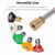 High Pressure Washer Gun, 4000 PSI Max Short Pressure Washer Gun Car Cleaning Tool with 5 Color Quick Connect Nozzles M22 Hose Connector