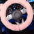 Plush Steering Wheel Cover 15 Inch Soft Warm Prevent Slip Cute Steering Wheel Protector for Women Car Type 2 Pink