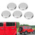 5pcs Door Handle Exterior Push Button Cover Trim Fit for Jeep Wrangler 2007-2017Silver