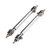 2 Pcs Splitter Strut Rods 7.5cm Adjustable Bumper Protector Lip Rod Splitter Silver Universal For Car