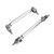 2 Pcs Splitter Strut Rods 7.5cm Adjustable Bumper Protector Lip Rod Splitter Silver Universal For Car