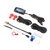 Motorcycle Digital Display 4 in 1 Thermometer Oil Engine Temperature Voltage Meter Time Display with 14mm Spark Plug Connector M14x1.25