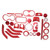 28pcs Interior Trims Decoration Kit Replacement for Jeep Wrangler JK JKU 2 Door 4 Door 2011-2018Red