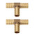 2pcs 1/2in (12mm) Brass 3 Way T Fitting Thread Hose Barb Tee Connector for Gas Fuel Water Air