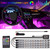Car LED Strip Light, 4pcs 36 LED DC 12V Multicolor Music Car Interior Light LED Under Dash Lighting Kit with Sound Active Function & Wireless Remote Control