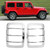 2pcs Car Taillight Cover Rear Tail Light Lamp Trim Protector Fits for Jeep Wrangler JK 07-17Silver