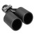Universal Dual Exhaust Pipe Tip YShape Tail Throat W Clamp Matte Carbon Fiber Stainless Steel